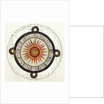Drawing of the Aztec sun calendar stone in Mexico by Anonymous