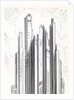 Skyscrapers looming over an American city by Anonymous