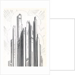 Skyscrapers looming over an American city by Anonymous