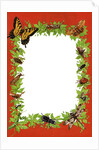 Boder illustration with butterflies, bees and other insects by Anonymous