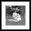 OIder woman and baby in a English park, ca. 1900. by Anonymous