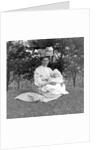OIder woman and baby in a English park, ca. 1900. by Anonymous