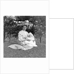 OIder woman and baby in a English park, ca. 1900. by Anonymous