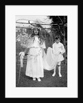 Young girl and attending young boy, ca. 1900. by Anonymous