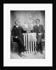 Two men pose with American flags, ca. 1895. by Anonymous