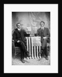 Two men pose with American flags, ca. 1895. by Anonymous