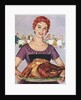 American wife presenting perfect Thanksgiving turkey by Anonymous