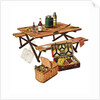 Picnic table with picnic basket and dish set by Anonymous