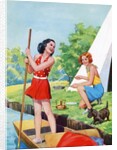 Two young girls camping by Anonymous