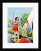 Two young girls camping by Anonymous