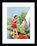 Two young girls camping by Anonymous