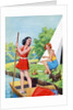 Two young girls camping by Anonymous