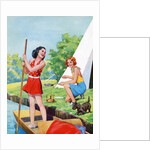 Two young girls camping by Anonymous