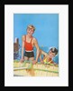 Two young boys playing in wooden boat by Anonymous