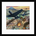 American Helldiver planes bombing Tokyo during World War II by Anonymous