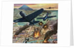 American Helldiver planes bombing Tokyo during World War II by Anonymous