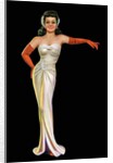 1950s pin-up of a woman in sleeveless gown by Anonymous