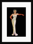 1950s pin-up of a woman in sleeveless gown by Anonymous