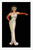 1950s pin-up of a woman in sleeveless gown by Anonymous
