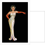 1950s pin-up of a woman in sleeveless gown by Anonymous