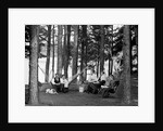 The family has picnic among the pines, ca. 1900. by Anonymous