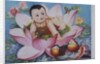 Chinese New Year's poster with baby in lotus blossom by Anonymous
