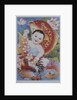 Chinese poster with baby, koi and rooster by Anonymous