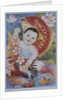 Chinese poster with baby, koi and rooster by Anonymous