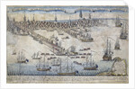 A View of Part of the Town of Boston in New England and British Ships of War by Anonymous