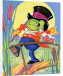 Frog holding bouquet by Anonymous