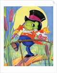 Frog holding bouquet by Anonymous