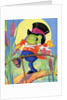 Frog holding bouquet by Anonymous