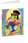 Frog holding bouquet by Anonymous
