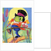 Frog holding bouquet by Anonymous