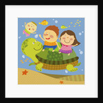 The image of children playing with sea creature by Anonymous