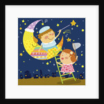 The image of children playing with moon and star by Anonymous
