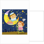 The image of children playing with moon and star by Anonymous