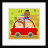 The image of children riding on the red car by Anonymous