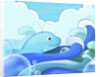 The image of blue whale with wave by Anonymous