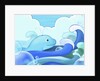 The image of blue whale with wave by Anonymous