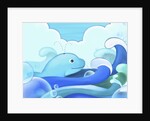 The image of blue whale with wave by Anonymous