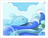 The image of blue whale with wave by Anonymous