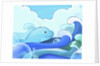 The image of blue whale with wave by Anonymous