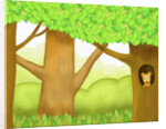 The image of squirrel in the trunk of tree by Anonymous