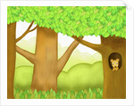 The image of squirrel in the trunk of tree by Anonymous