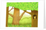 The image of squirrel in the trunk of tree by Anonymous