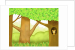 The image of squirrel in the trunk of tree by Anonymous
