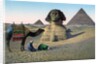 Men praying to Mecca in front of the Sphinx and pyramids by Anonymous