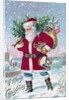 A Merry Christmas with Santa Claus in a snowy town by Anonymous