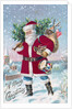 A Merry Christmas with Santa Claus in a snowy town by Anonymous